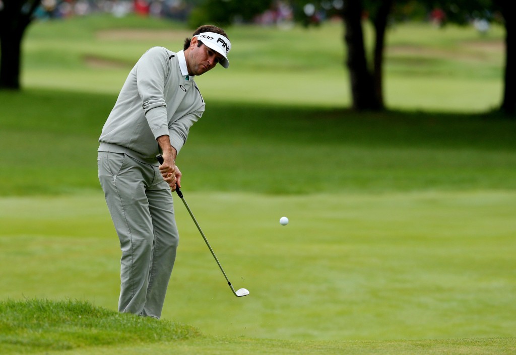 CROMWELL, CT - JUNE 28:  Bubba Watson plays a shot on the fifth hole during the final round of the Travelers Championship at TPC River Highlands on June 28, 2015 in Cromwell, Connecticut.  (Photo by Jim Rogash/Getty Images)