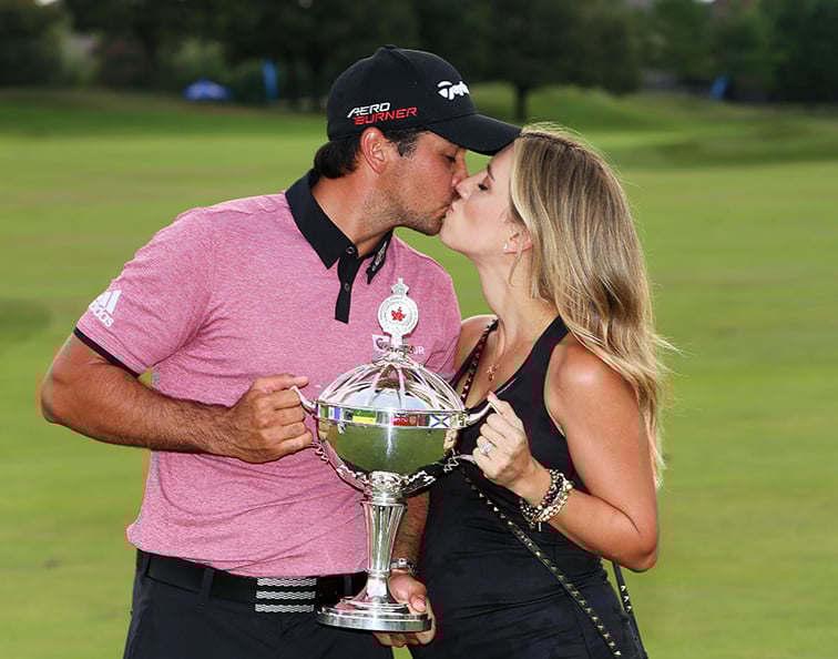 Jason and Ellie Day celebrate his 2015 Canadian Open victory during his Major-winning stretch of dominant play.