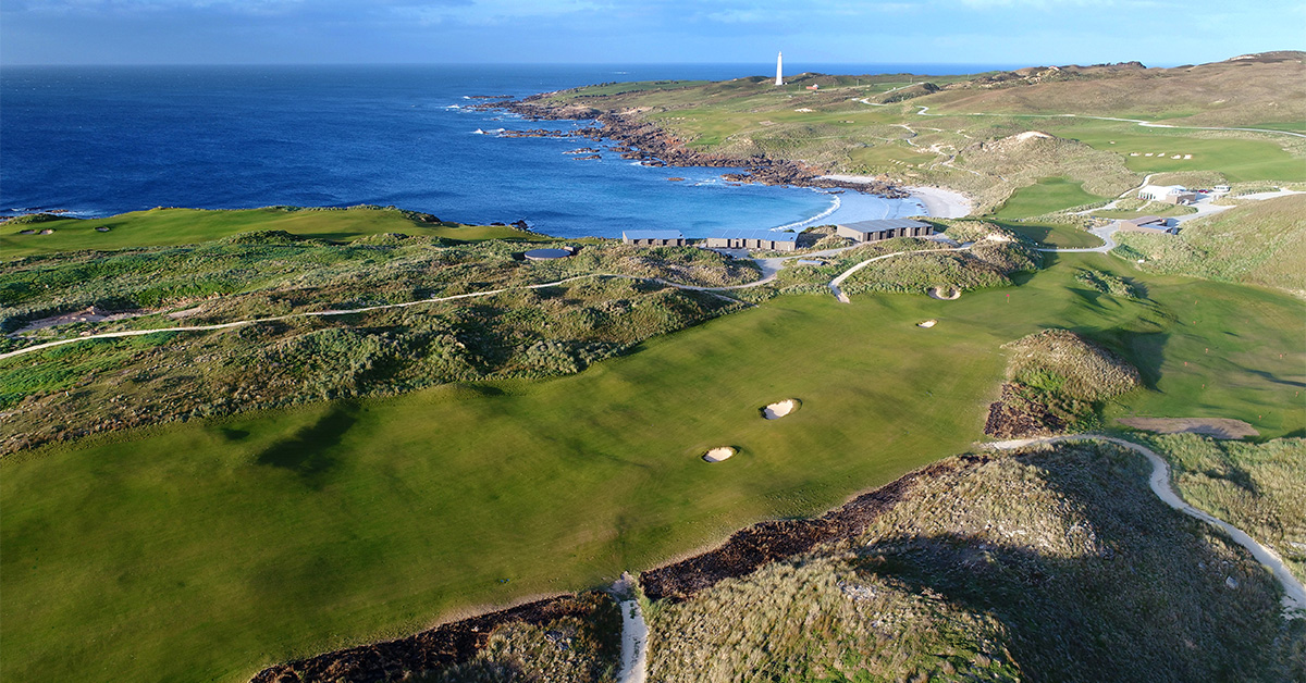 Cape Wickham's on-site cabins offer five-star views of Victoria cove and Bass Strait.