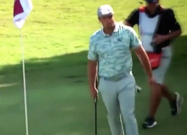 Not Again Bryson Dechambeau Appears To Ask Cameraman Have You Taken Enough Pictures Back There During Staredown Australian Golf Digest