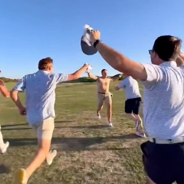 Miraculous shot by 30-handicapper wins buddies Ryder Cup, sets off all-time celebration
