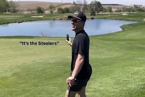 Watch Iowa wide receiver Kaden Wetjen get drafted by the Pittsburgh Steelers … while on the golf course